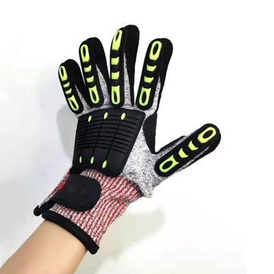 China Anti-impact TPR Impact Glove Nitrile Coated Mining Used Anti Cut Gloves for sale