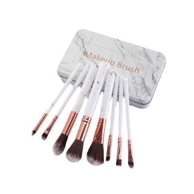 China New Iron 8 Stain Brush Marble Box Portable Soft Hair Makeup Brush Makeup Brush Set The Border Beauty Tools In Stock for sale