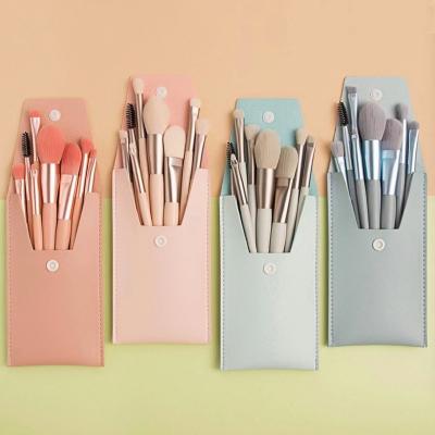 China Fan Brush 8 Portable Mini Soft Makeup Brush Set Travel Eyeshadow Brush Foundation Powder Hair Kit Maker Beauty Tools for sale