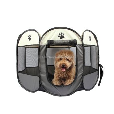 China JT7001 Breathable Outdoor Foldable Middle 8 Panels Oxford Cloth Pet Puppy Kennel Cage for sale