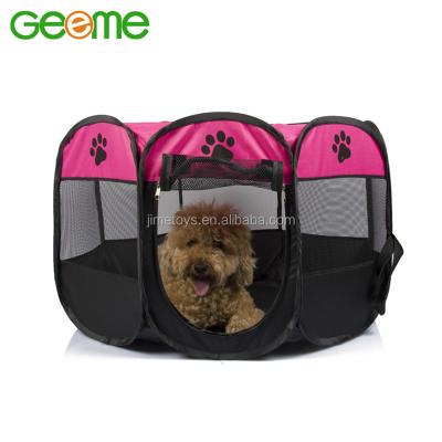 China Amazon Necessities Breathable Hot Selling Outdoor Necessities Folding 8 Panels Pop Up Dog Pet Play Pen With 2 Doors for sale