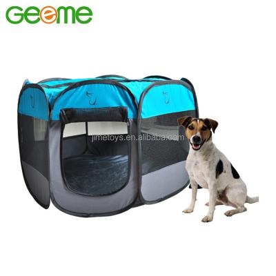 China Size-M 8 Panels Breathable Fabric JT7001 Portable Folding Dog Playpen Tent With Carry Bag for sale