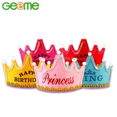 China Fabric Felt + Plastic New Design Light Up Kids Girls Felt Crown for sale