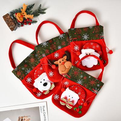 China Lovely Christmas Plush Bag Decorative Flannel Handbag for Kids Gifts for sale