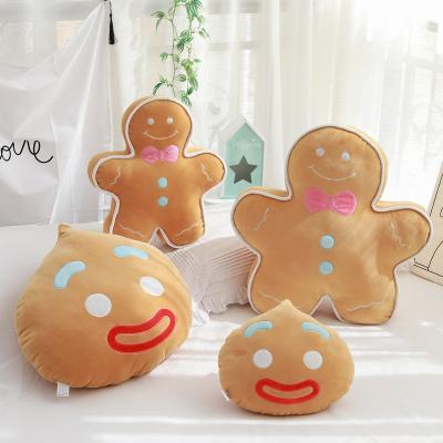 China Christmas Xmas Gingerbread Man Plush Doll Cookie Man Doll Pillow Cushion for sale