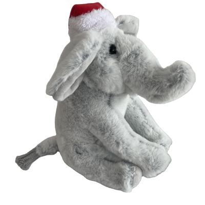 China New Arrival Soft Plush Christmas Elephant In Red Hat Stuffed Toys For Children Gift Holiday Decorations for sale