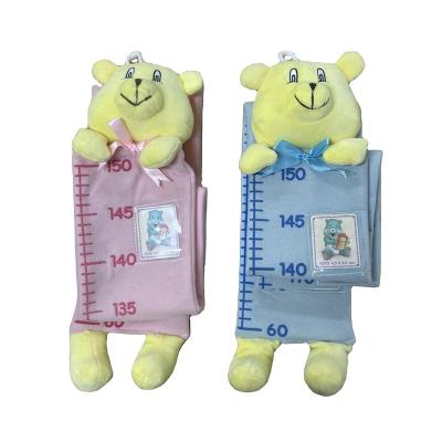 China JM9090 Plush Fabric Plush Kids Height Growth Chart Ruler With Bear Head for sale