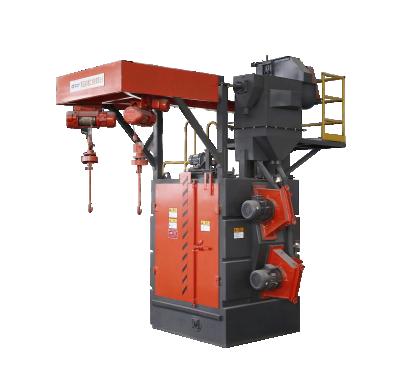 China High Efficiency Equipment Overhead Hook Mounted Continuous Wheel Shot Blasting And Environmental Protection Shot Blasting Machine for sale