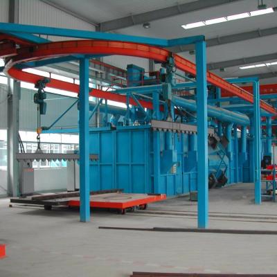 China Construction Material Stores Hanging Chain / Circular Track By Type Shot Blasting Machine for sale