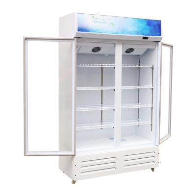 China Commercial Single-Temperature Supermarket Vertical Plug In Right Glass Door Energy Beverage Beverage Display Cold Fridge Freezer for sale