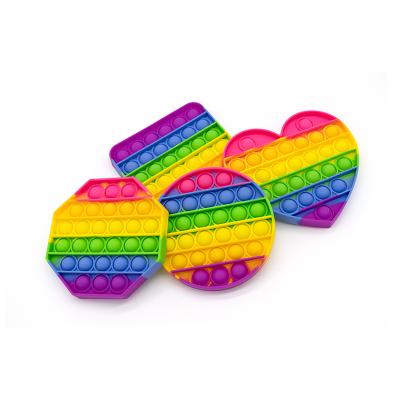 China Autism Toy Silicone Child Rainbow Silicone Anxiety Relief Stress Reliever Fidget Toys for sale