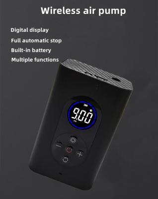 China Emergency Light Electric Car Bicycle Air Pump 4000mAh 150Psi Compressor Tire Inflator Rechargeable Wireless Digital air Pump for sale