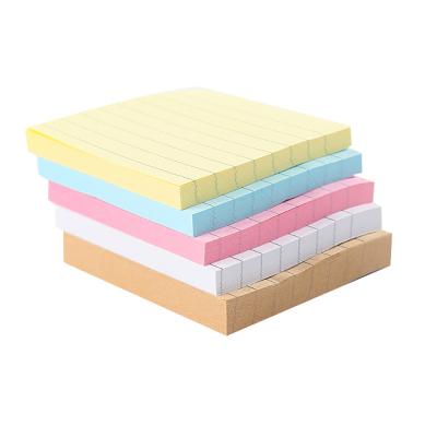 China Memo Pad 2021 New Product Self-adhesive Big Colorful Striped Reusable Memo Pad Wholesale Japan High Quality Lines Plaster Sticky Notes for sale