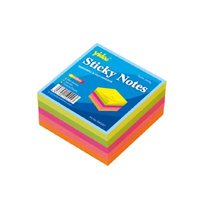 China Simple self-adhesive stick happy candy color kids stationery, solid color paper cube sticky notepads from factory directly for sale