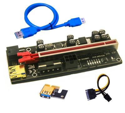 China PCI-e Adapter USBtop PCI-E Adapter Supplement USB 3.0 Cable Power 009s Plus Express With LED 8 Capacitors 1X To 16X Riser GPU Card for sale