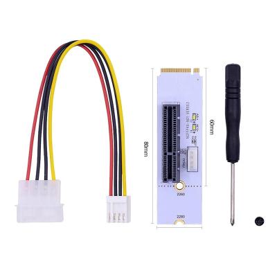 China PCBA USBtop NGFF m2 M.2 Key-M to PCI-E 4x 1x Slot Riser Card Adapter with LED Voltage in stock for sale