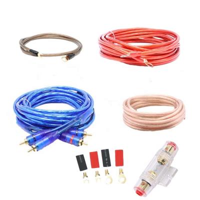 China Car Audio Stereo Installation Cable Amplifier Subwoofer Amp 8 A.W.G. low noise car amp&speaker wiring amp kit for sale