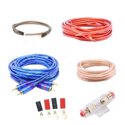 China 4/8/10AWG Low Noise Car Speaker Installation Cable Amplifier Amp Stereo Audio Subwoofer Wiring Kit Amp Kit for sale