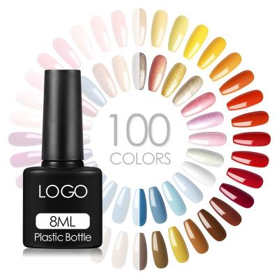 China Nail Art Beauty OEM 100 Colors Hot Sale High Quality Nail Gel Polish UV Soak Off Plastic Bottle Customized for sale