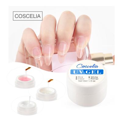 China Nail Extension Gel COSCELIA Long Lasting UV Gel Builder Light Pink Color Gel Nails For OEM Logo Custom Private Label Nail Extension Nail Art Salon for sale