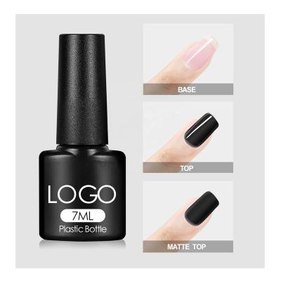 China Wholesale Cheap Nail Art Beauty OEM Low Top Matte Coat Quality Nail Gel UV Polish Customized Mini Plastic Bottle for sale