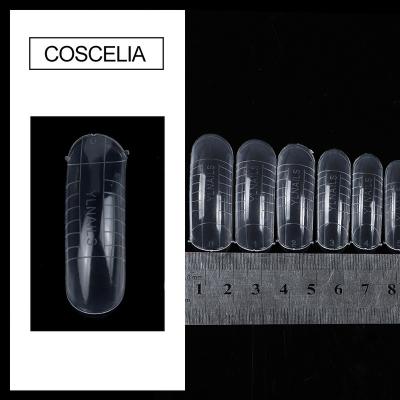 China COSCELIA 50pc Soft and Highly Transparent Professional Clear Ladder False Nail Tips Gel Polish Poly Nail Tip False Nail Extension Private Label for sale