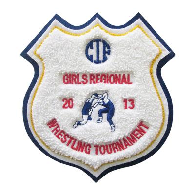 China Other Factory Design Fabric Sports Embroidery Patch Custom Logo Girls Regional Wrestling Tournament Heat Press Embroidery Patch for sale