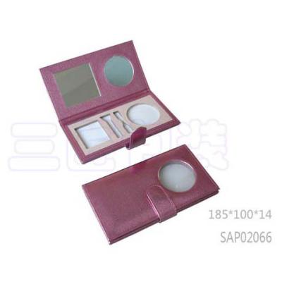 China Travel Leather PU Portable Makeup Mirror Purple Color 100*120*50 for sale