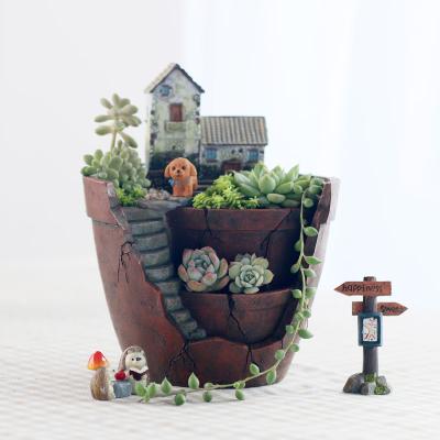 China Country Sky Garden Creative Succulent Flowerpot Desktop Flower Pots Green Plant Wholesale Nordic Decorative Micro Landscape for sale