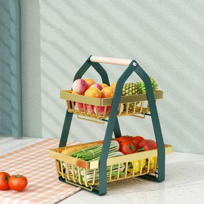 China Viable Fruit Basket For Kitchen 2 Tier Vegetable Storage Rack For Countertop for sale