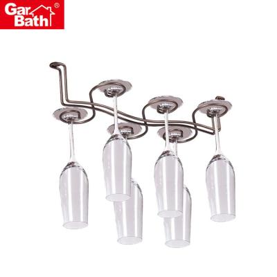 China Restaurant Iron Wine Glass Shelf Rack Wine Glass Storage Hanger Sustainable Wine Glass Rack for sale