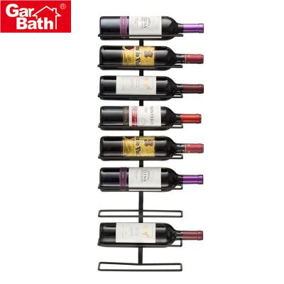 China 9 Bottle Wine Bottle Storage Metal Sustainable Towel Rack Decorative Wall Rack for sale