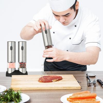 China 2022 New Arrival Eclectic Charging Type C USB Automatic Electric Spicy Grinder for Pepper and Salt with LED Time Light for sale