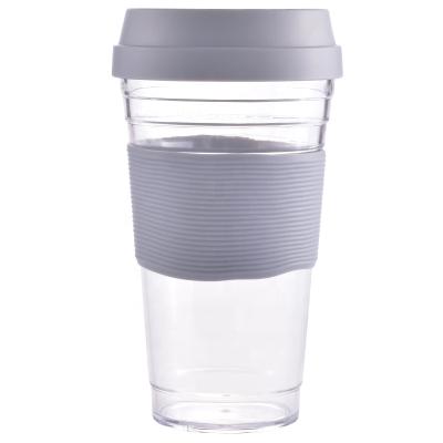 China 460 ml 16.3OZ Viable CUSTOM LOGO BPA FREE REUSABLE PLASTIC COFFEE MUG WITH LID for sale