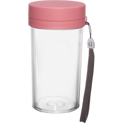 China Sustainable Single Wall 380ml Plastic Double Travel Reusable Tea Cup for sale