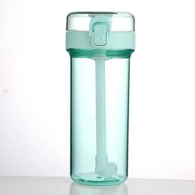 China 2021 New Design Sustainable BPA Free Plastic Kids Travel Straw Water Bottle for sale