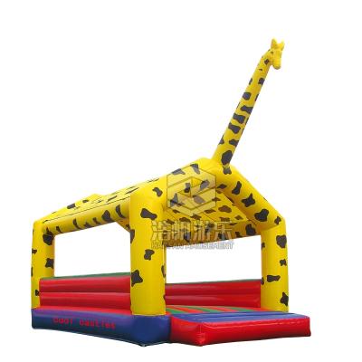 China Commercial Mini Jump Bounce House Outdoor Playground Sports Air Bouncing Inflatable Bed Castle Giraffe Trampoline Bouncer For Kids for sale