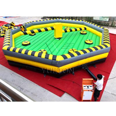 China Factory Outdoor Chinese Crazy Giant Fairground Game Inflatable Playground PVC Material Wipeout For Park for sale