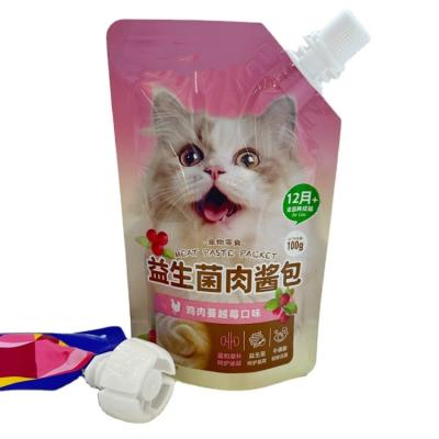 China Barrier Custom Design Dog Food Drink Plastic Packaging  Aluminum Foil Mylar Bags Spout Pouch With Nozzle for sale