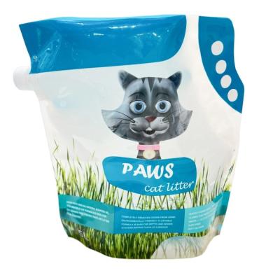 China Moisture Proof Factory Supplier Pet Food Packing Bag Cat Litter Package Bags Spout Pouches With Carrying Handle for sale