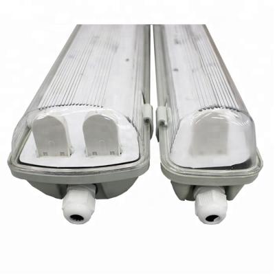 China Tri proof led tube fixture best selling dots 6063 ABS PC cover aluminum IP65 fireproofing material led triproof tube light bracket for sale