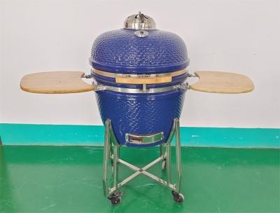 中国 61cm Ceramic Kamado Grill 24 Inch Stainless Steel Stands Cast Iron Grate 販売のため