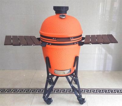 中国 円形のオレンジはBBQ 54.6cm Kamadoの陶磁器のグリルを艶をかけた 販売のため