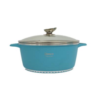 China General Use for Gas and Induction Cooker Cookware Coloured ceramic pot pan for sale