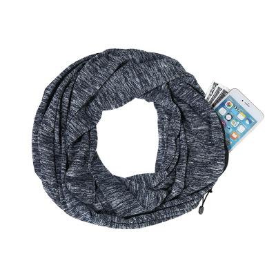 China Infinity Loop Solid Color Acrylic Scarf With Hidden Zipper Pocket For Women - Lightweight Travel Neck Wrap for sale