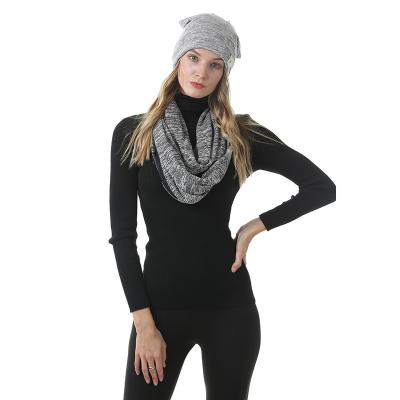 China Hot Selling Color 100%Cotton High Quality Thickened Warm Pocket Scarf Hats Fit Women's Stocking Zipper Scarves for sale