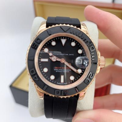 China Custom yacht watch 2813 automatic mechanical movement 316L stainless steel 40mm stainless steel automatic date luxury men's watch mineral glass waterproof for sale