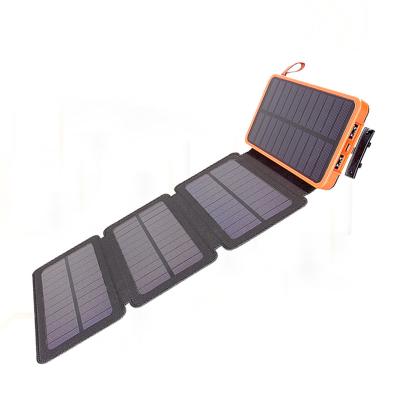 China Solar Panel High Capacity Dual USB Charger 8000mAh Wireless Charger Foldable Solar Portable Power Bank With LED for sale