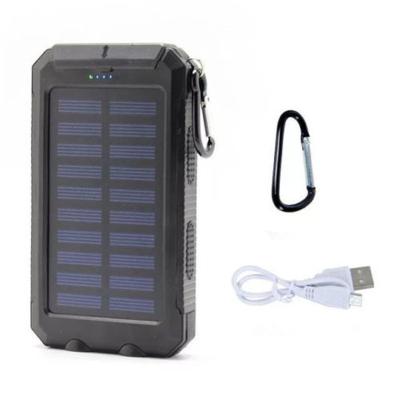 China High capacity 8000mah waterproof solar power bank portable charger with dual LED torches and compass for sale