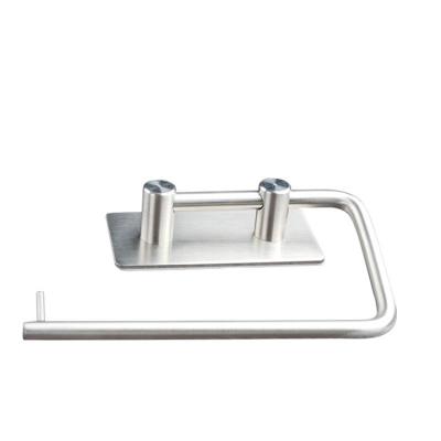 China Modern Industrial Style Kitchen Wall Mounted Stainless Steel Adhesive Toilet Paper Holder For Paper Towels Tissue Holder for sale